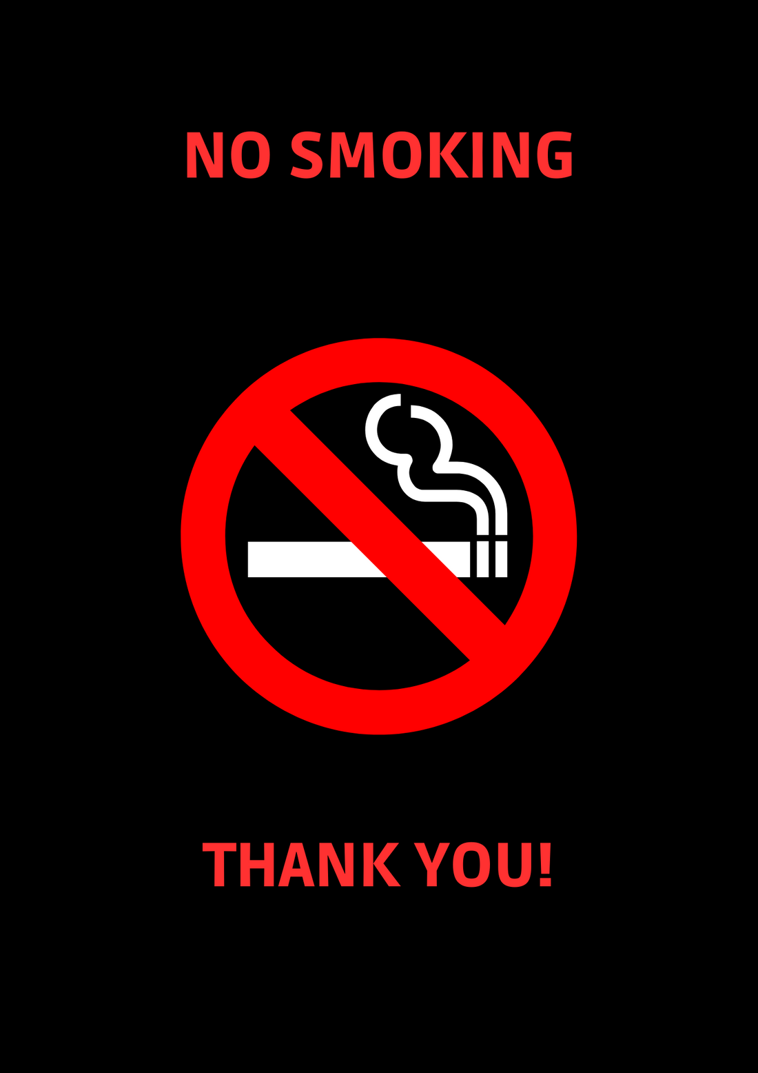 A poster indicating no smoking permitted