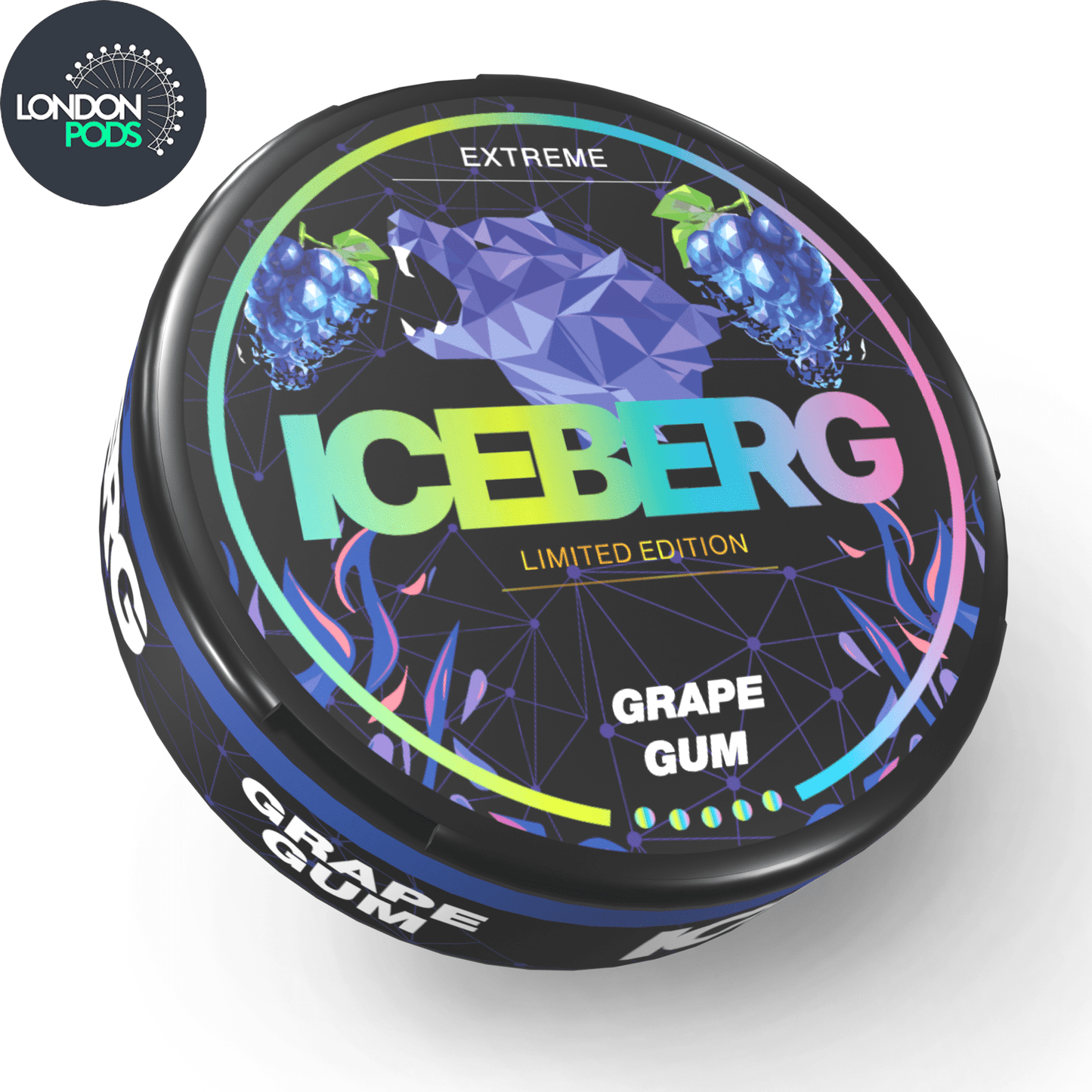 Iceberg Limited Edition Grape Gum Nicotine Pouches, Snus 150mg/g