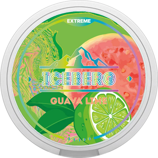 Iceberg Extra Strong Guava Lime Nicotine Pouches, Snus 120mg